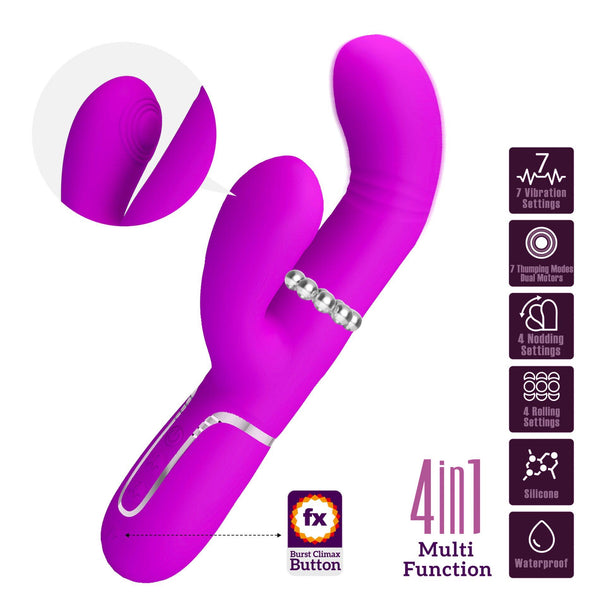 PRETTY LOVE Mariana Purple, 7 vibration functions 7 thrusting settings, 4 rolling functions, 4 nodding functions