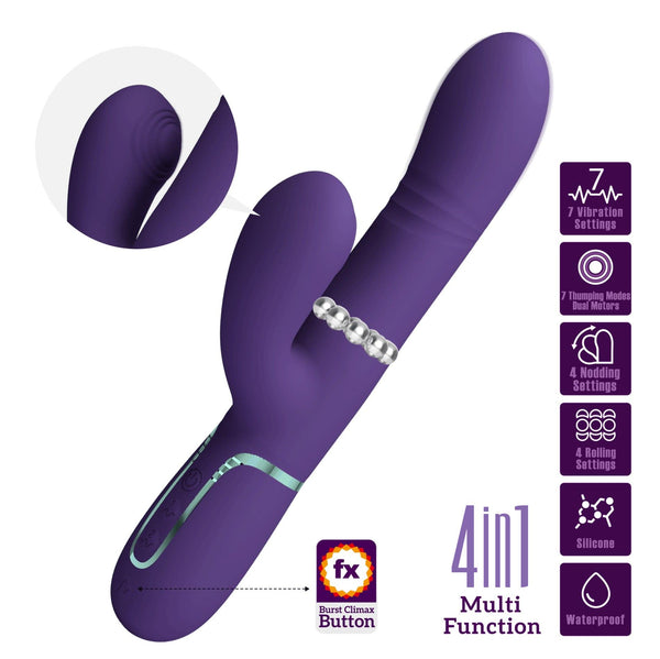 PRETTY LOVE Mariana dark purple, 7 vibration functions, 7 thrusting settings, 4 rolling functions,4 nodding functions