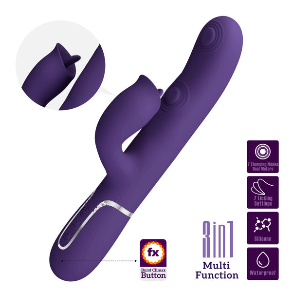PRETTY LOVE Gigi dark purple, 7 thumping functions 7 licking modes