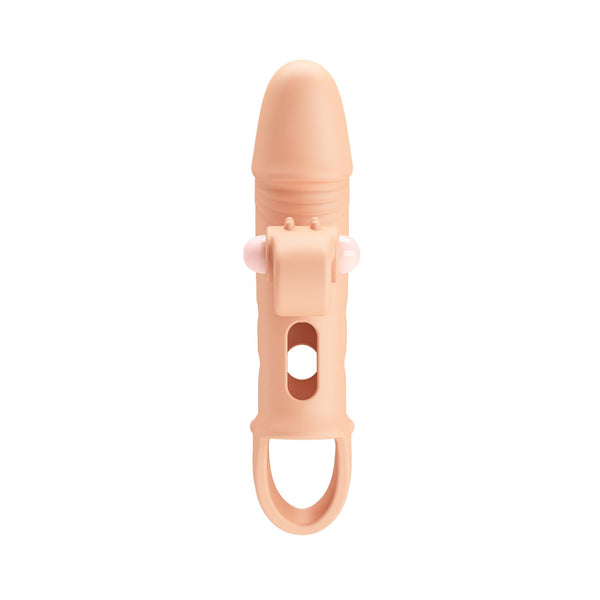 ROMANCE   Penis sleeve,  TPE material,vibration, battery LR41*3, Flesh