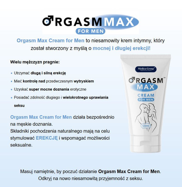 Żel/sprej   Orgasm Max cream for men 50 ml