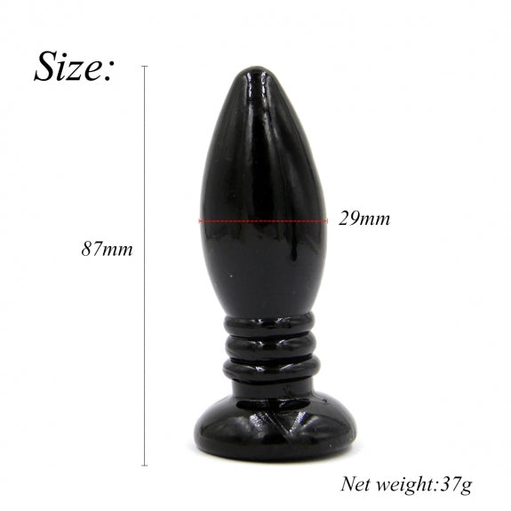 Rocket drill 3.4 inch black anal plug 3.4 inch / 8.7 cm