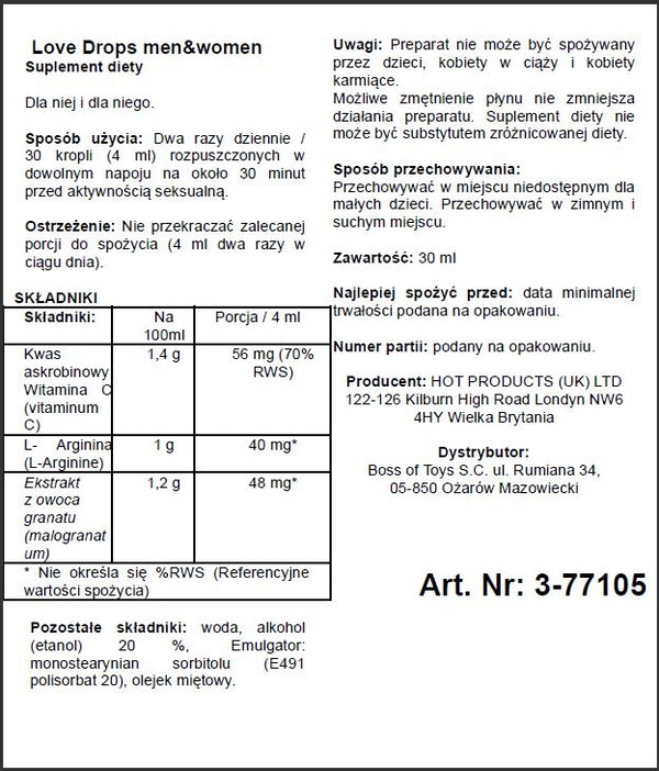 Love Drops dietary supplement (m+w) 30ml