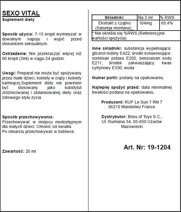 Supl.diety APHRODICT SEXOVITAL 20 ml