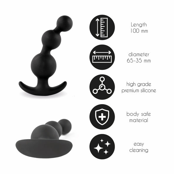 FeelzToys Plugz Butt Plug Black No. 4