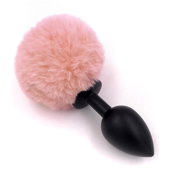 Plug Jewellery Silicon PLUG   Bunny Tail   Black Peach