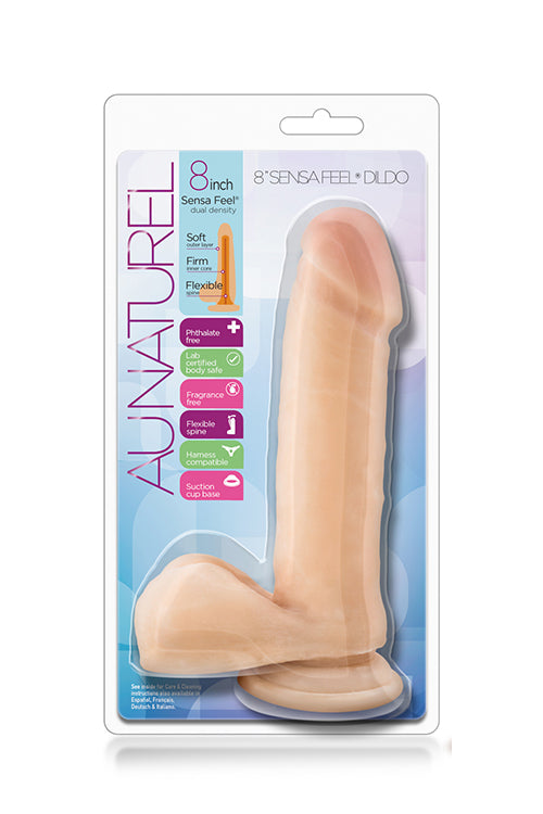 AU NATUREL 8INCH SENSA FEEL DILDO BEIGE
