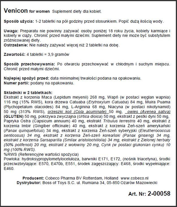 Venicon for Women EU dietary supplement