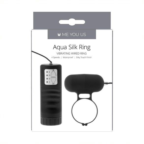 Pierścień  Me You Us Aqua Silks Cock Ring Black