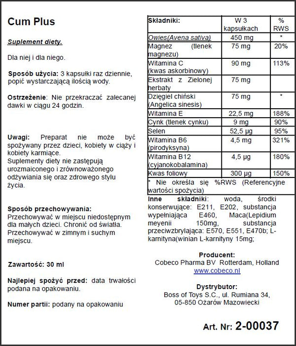 Supl.diety Cum Plus EAST