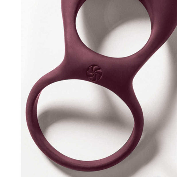 Pierścień  Vibrating Double Cockring Daydream Wine Red