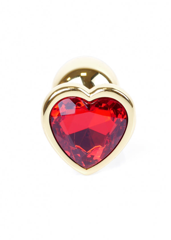 Plug Jewelery Gold Heart PLUG Red