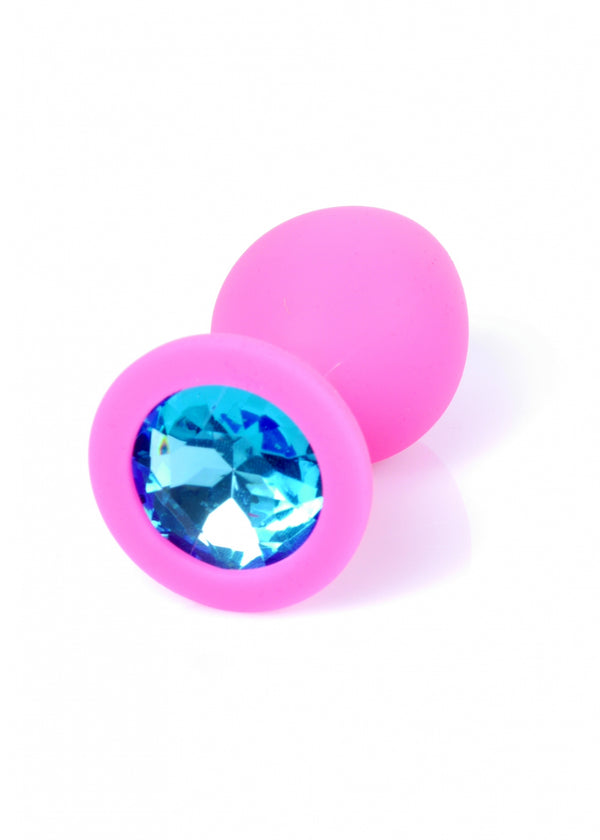 Plug Jewelery Pink Silicon PLUG Medium Light Blue Diamond