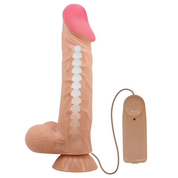 BAILE Sliding Skin 9.4 Flesh Vibration Bendable Suction base TPR ABS