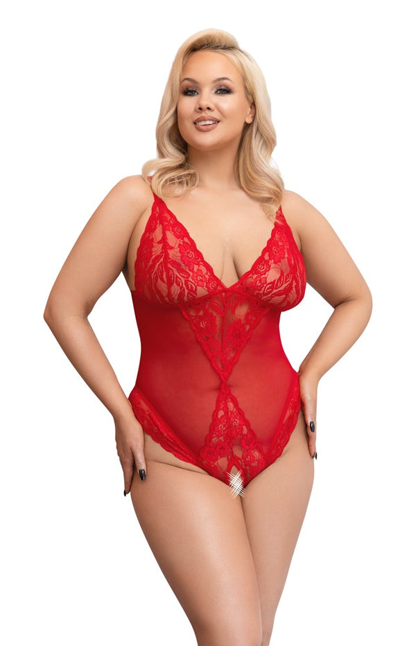 Crotchless Bodysuit red 4XL