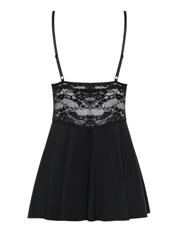 Bielizna 810 BAB 1 babydoll i stringi czarna  S/M