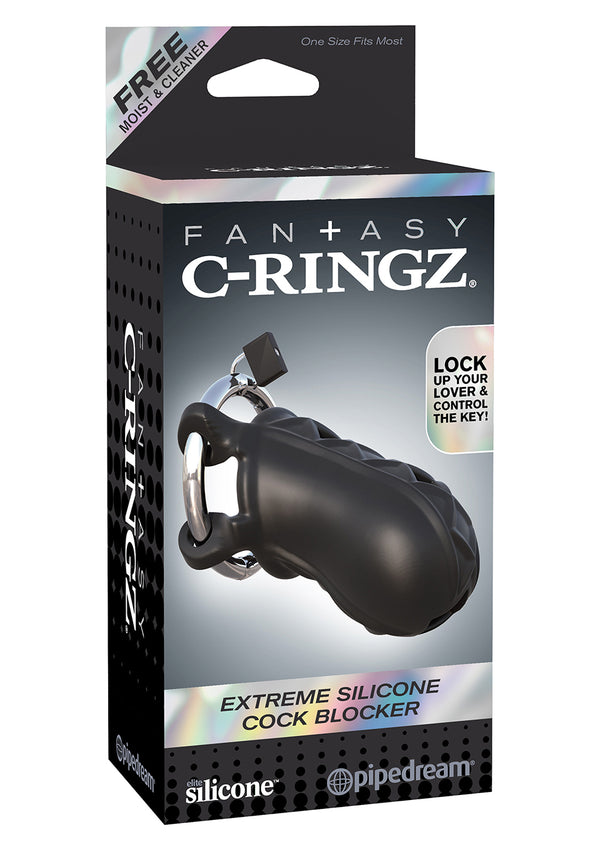 Extreme Silicone Cock Blocker Black