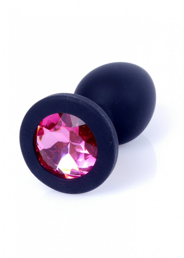 Plug Jewellery Black Silicon PLUG Small  Pink Diamond