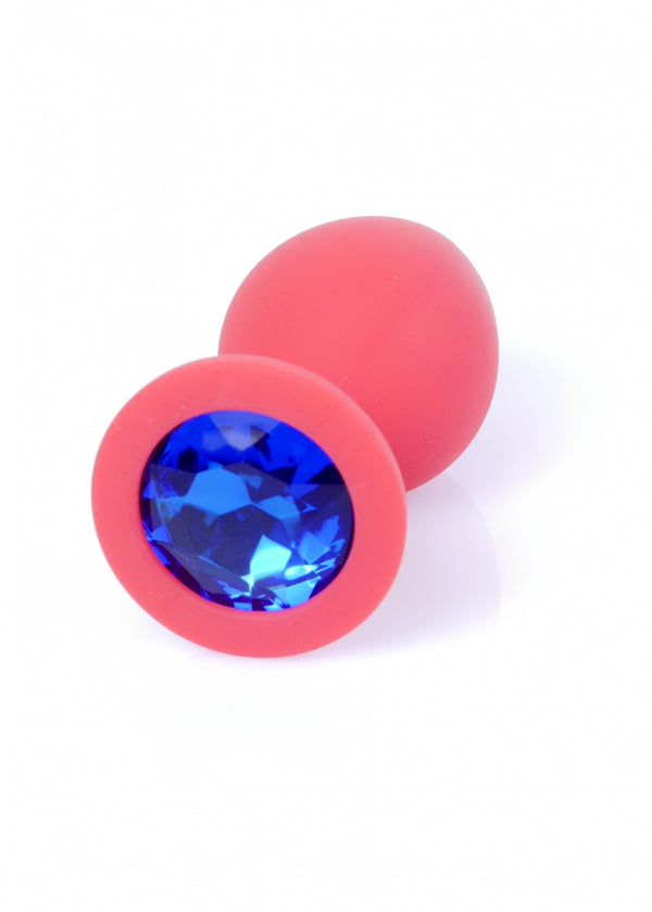 Plug Jewellery Red Silicon PLUG Medium  Blue Diamond