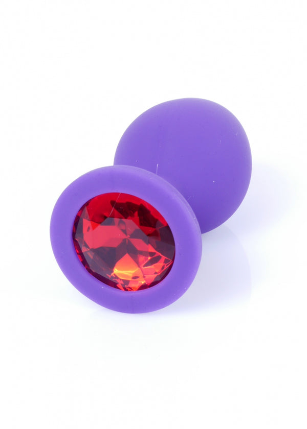 Plug Jewellery Purple Silicon PLUG Medium  Red Diamond