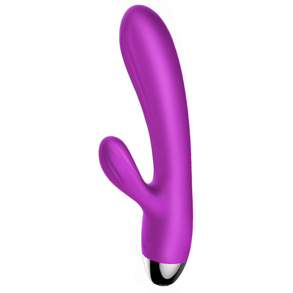 Wibrator Silicone Vibrator and Pulsator Purple USB 7+7 Function / Heating