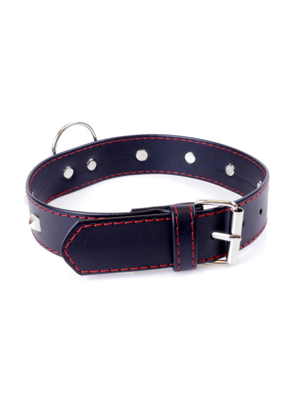 Fetish B   Series Collar with studs 3 cm Red Line