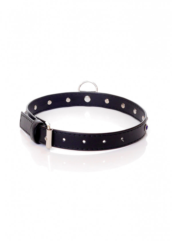 Fetish B   Series Collar   2 cm navy blue crystal