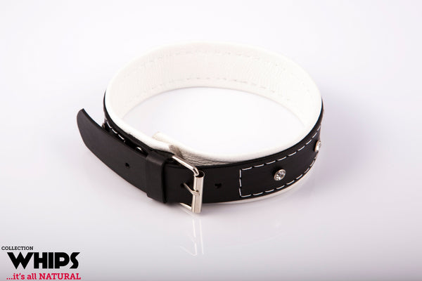 Wiązania   Obroża damska 4 cm, biała