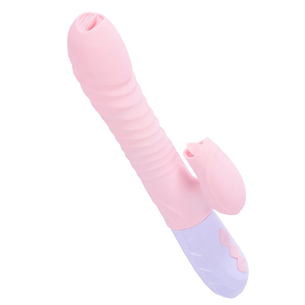 Silicone Vibrator USB 7 Function and Thrusting Function / Heating, pink