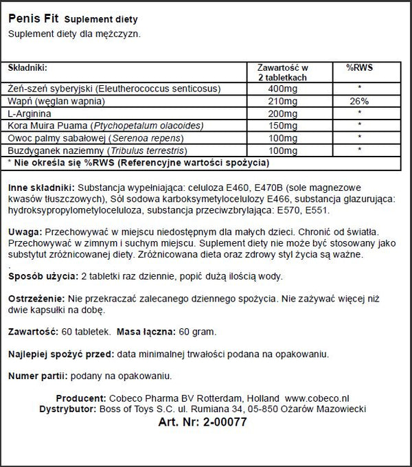 Supl.diety PENIS FIT (60 PCS) LAVETRA