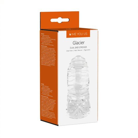 Me You Us Glacier Dual End Stroker Male Masturbator Transparent