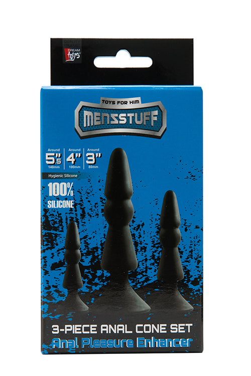 MENZSTUFF 3 PIECE ANAL CONE SET BLACK