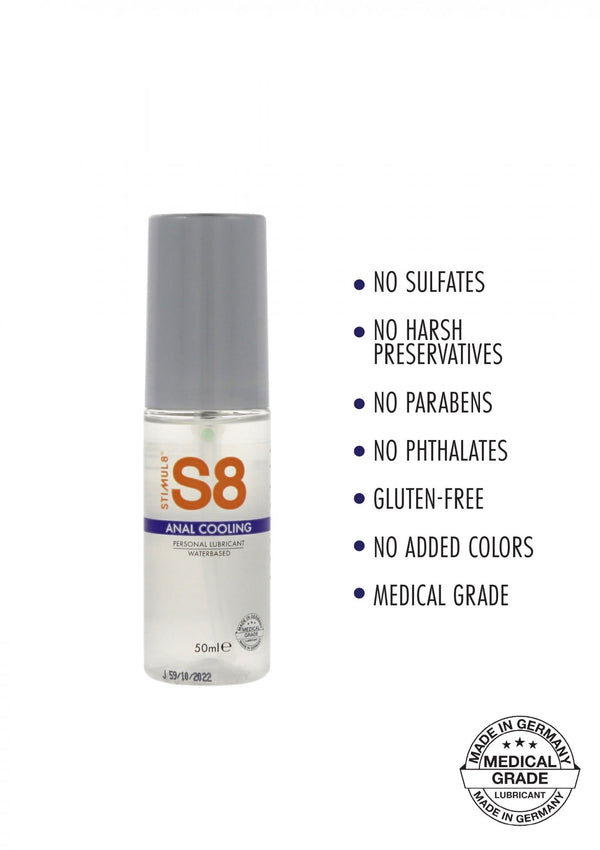 S8 WB Cooling Anal Lube 50ml Cooling
