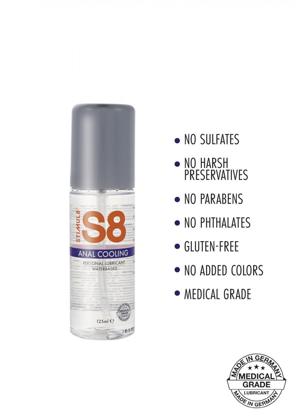 S8 WB Cooling Anal Lube 125ml Cooling