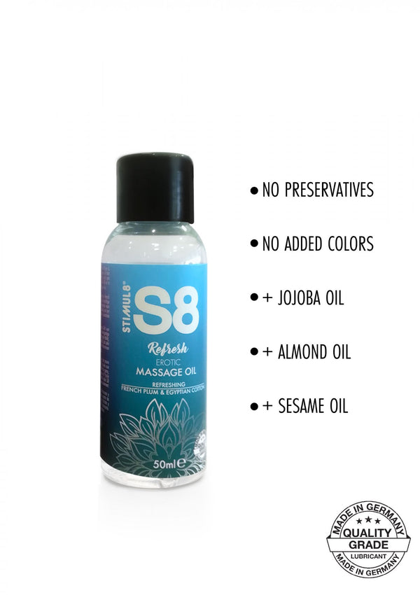 S8 Massage Oil 50ml French Plum & Egyptian Cotton