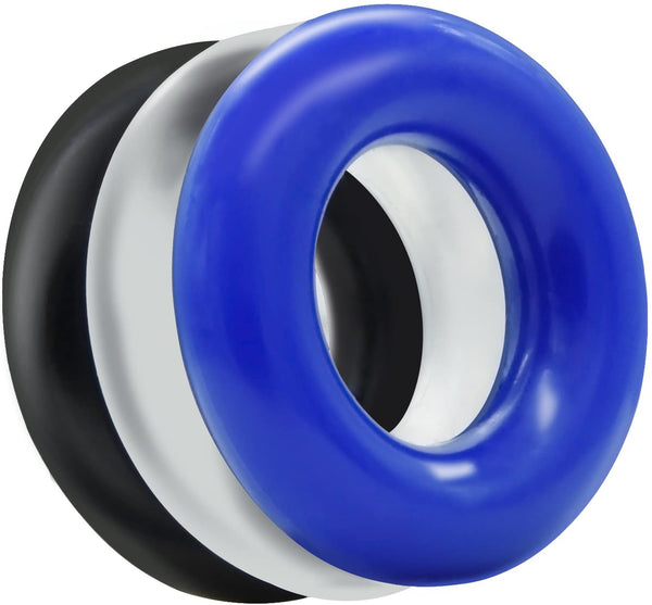 Ring Donut Cockring 3 Pack 3 colors blue/clear/black