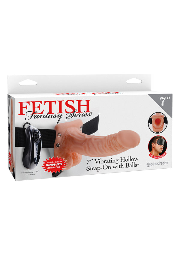 7in. Vibrating Hollow Strap On Light skin tone
