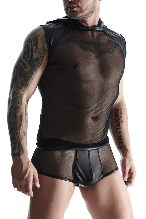 men's sleeveless t-shirt with hood XL