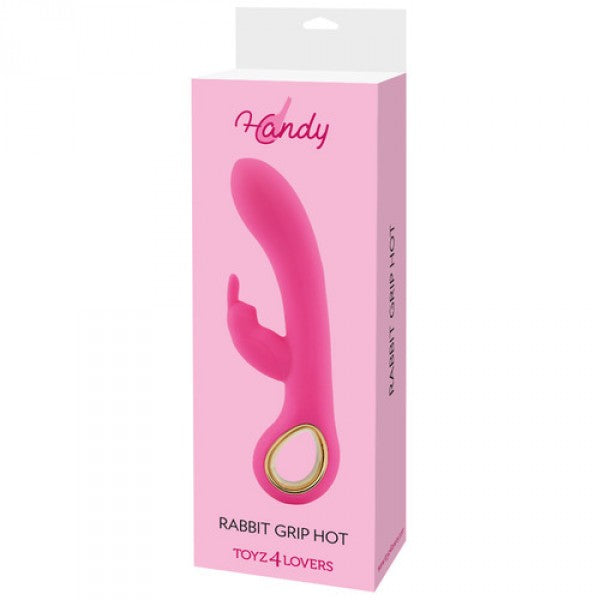 Wibrator VIBRATORE RABBIT HANDY RISCALDANTE RABBIT GRIP HOT PINK