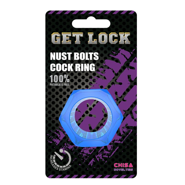 Nust Bolts Cock Ring Blue