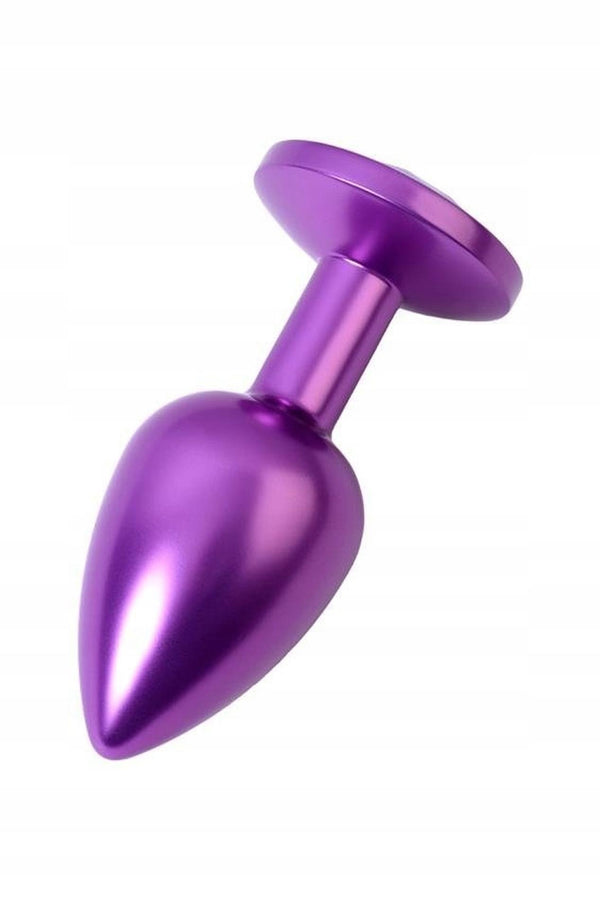 Purple anal plug TOYFA Metal with purple round shaped gem