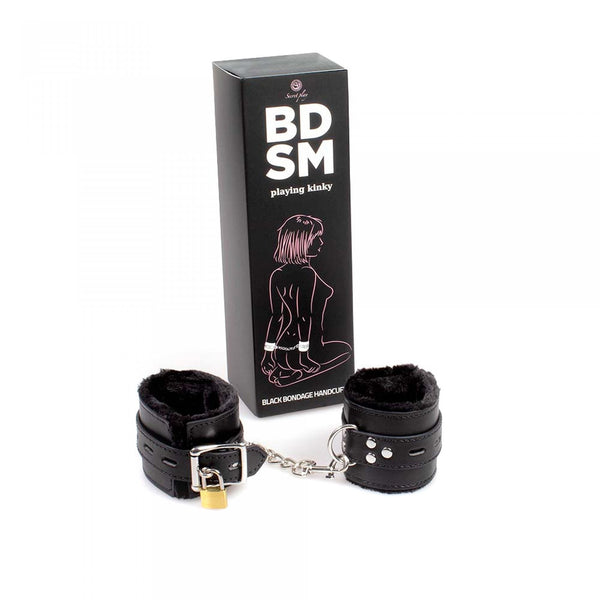 Kajdanki Black Bondage Handcuffs BDSM