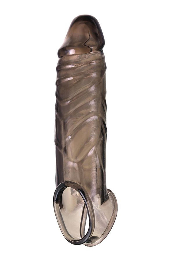 ToyFa XLover, Penis sleeve, for enlargement, TPE, transparent black, 15.5 cm