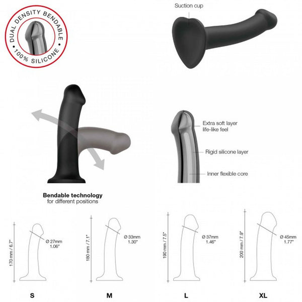 SEMI REALISTIC DUAL DENSITY BENDABLE DILDO VANILLA   XL