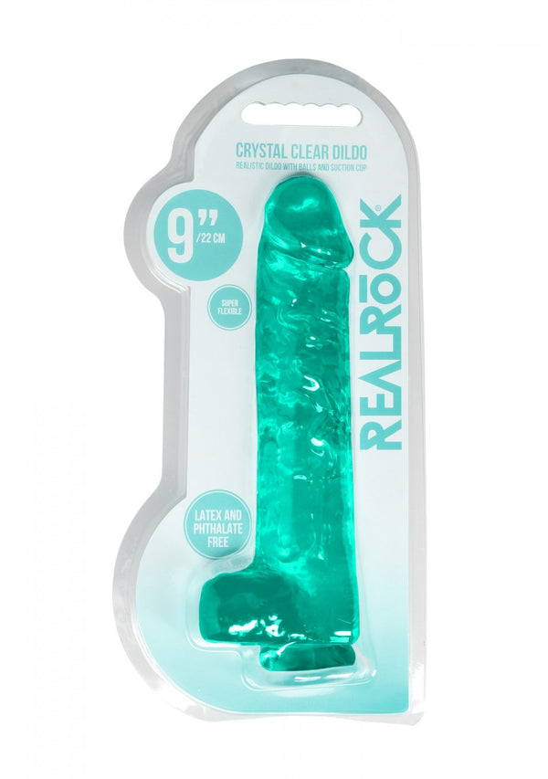 9/25 cm Realistic Dildo With Balls Turquoise