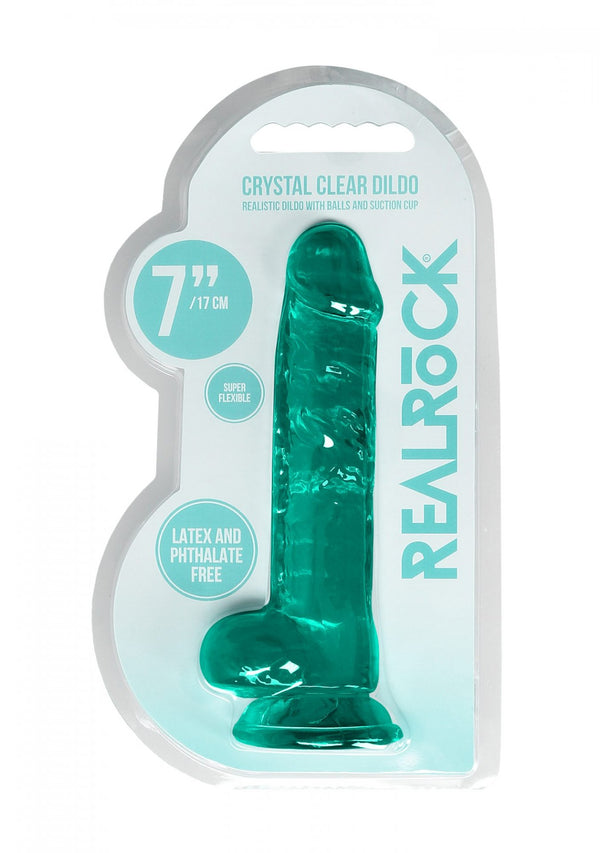 7/19 cm Realistic Dildo With Balls Turquoise