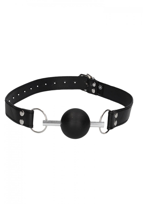 Solid Ball Gag   With Bonded Leather Straps
