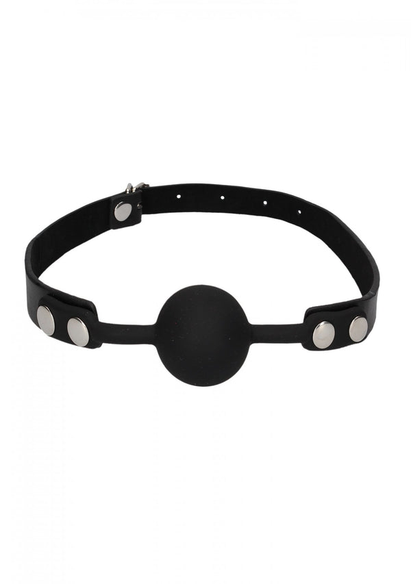 Silicone Ball Gag   with Adjustable Bonded Leather Straps