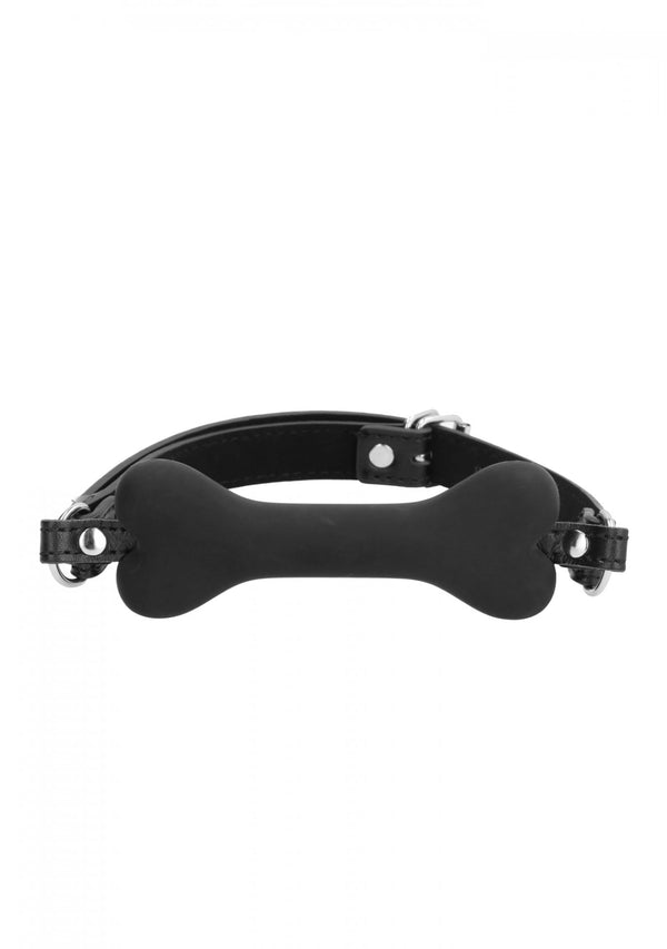 Silicone Bone Gag   With Adjustable Bonded Leather Straps
