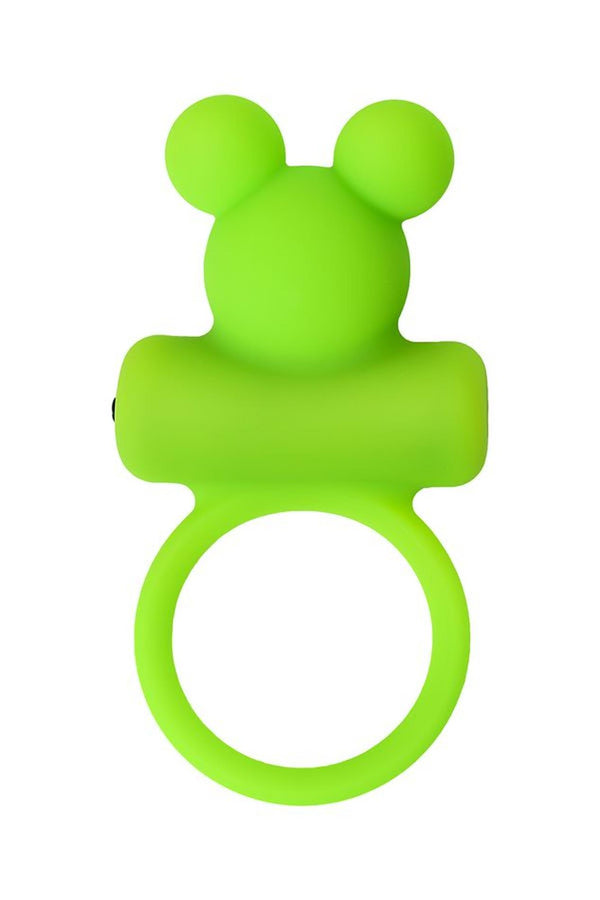 Cock ring A Toys with vibro bullet; green